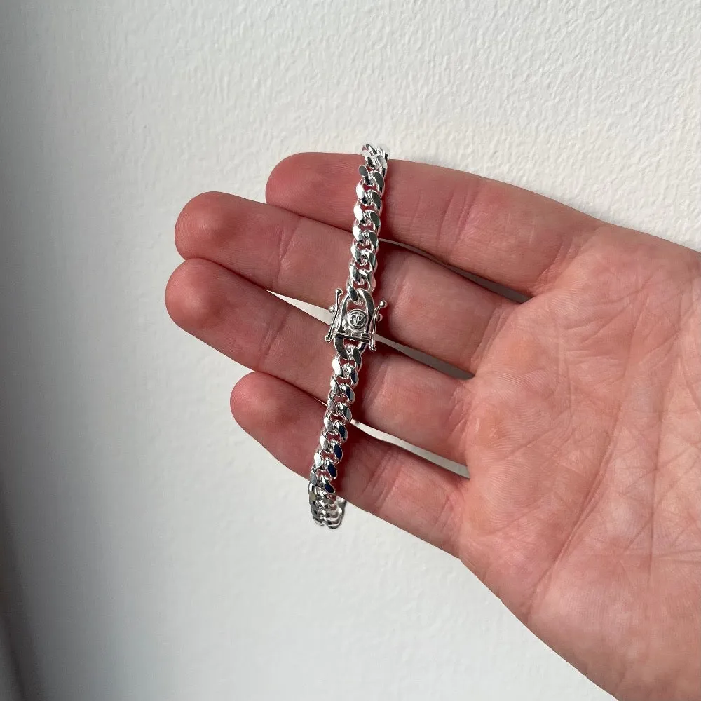 Solid Silver Miami Cuban Bracelet (6.3MM)