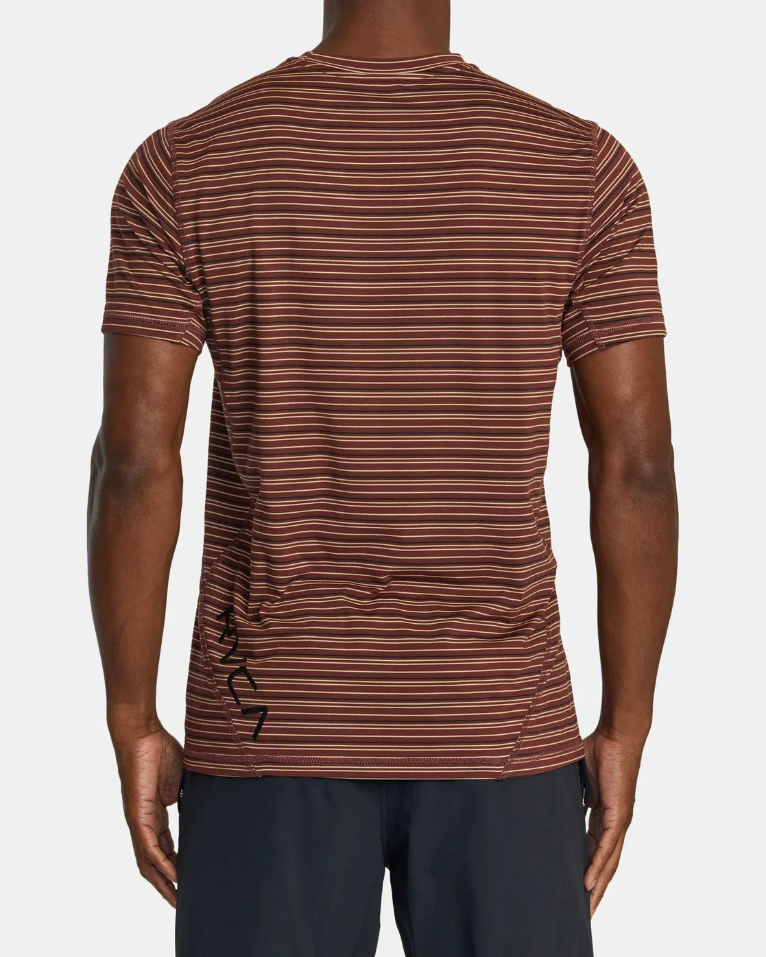 Sport Vent Stripe Technical Short Sleeve Top - Burgundy