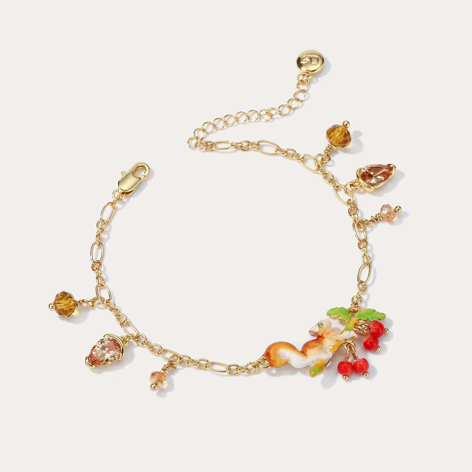 Squirrel Diamond Acorn Bracelet