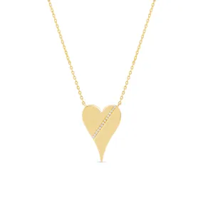 Statement Diamond Jumbo Solid Heart Necklace