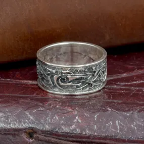 Sterling Silver Fenrir Ring/Wedding band