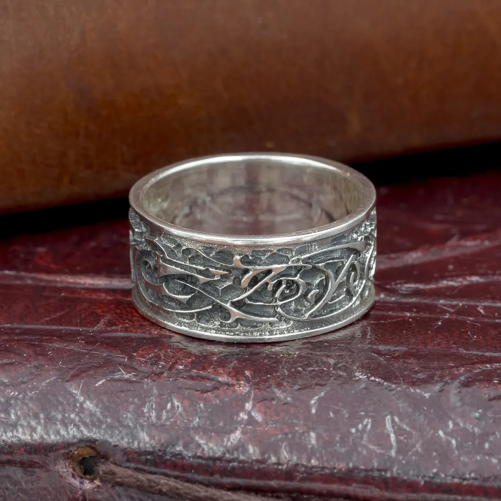 Sterling Silver Fenrir Ring/Wedding band