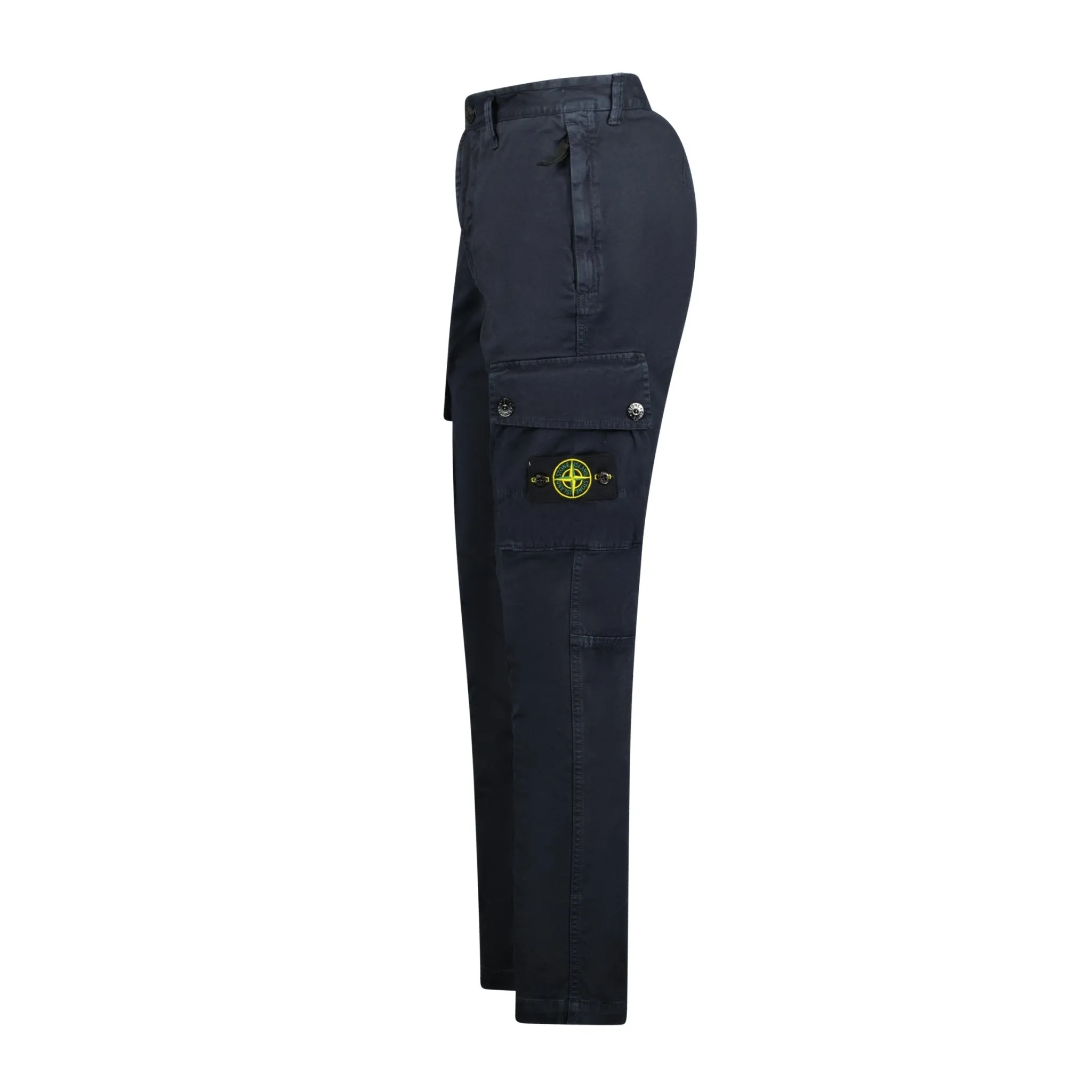 Stone Island Badge Cotton Cargo Trousers Navy