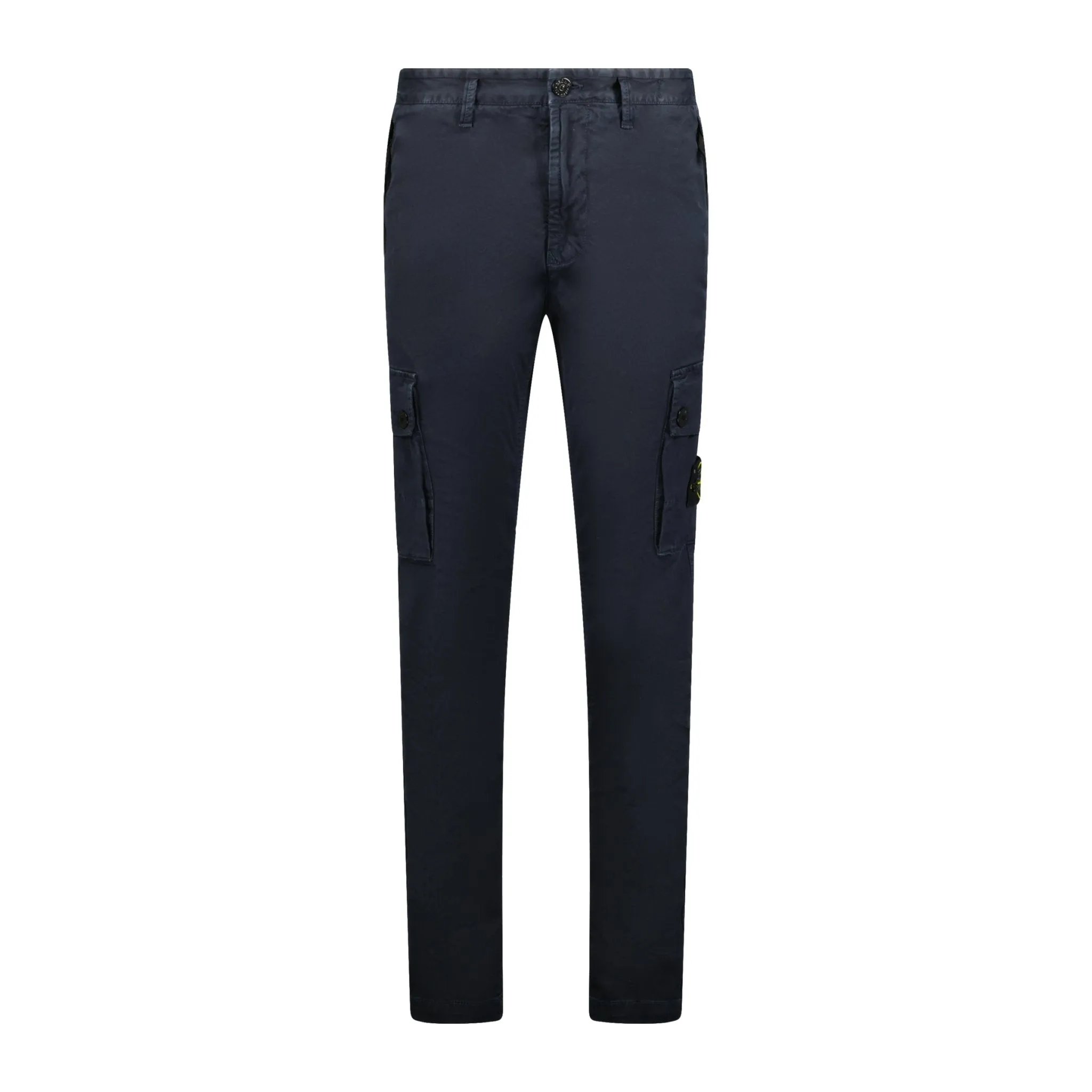 Stone Island Badge Cotton Cargo Trousers Navy