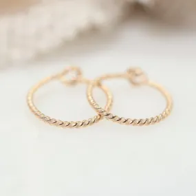 Tiny Hoop Earring Dot Twist - Choose Your Diameter, Gauge, Metal