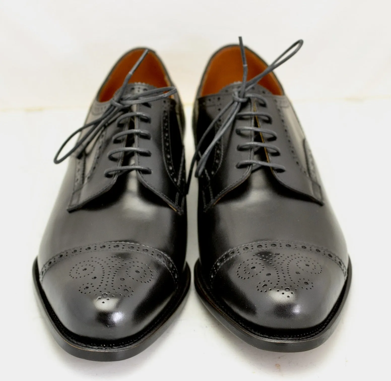 Toe cap derby brogue | black | calf