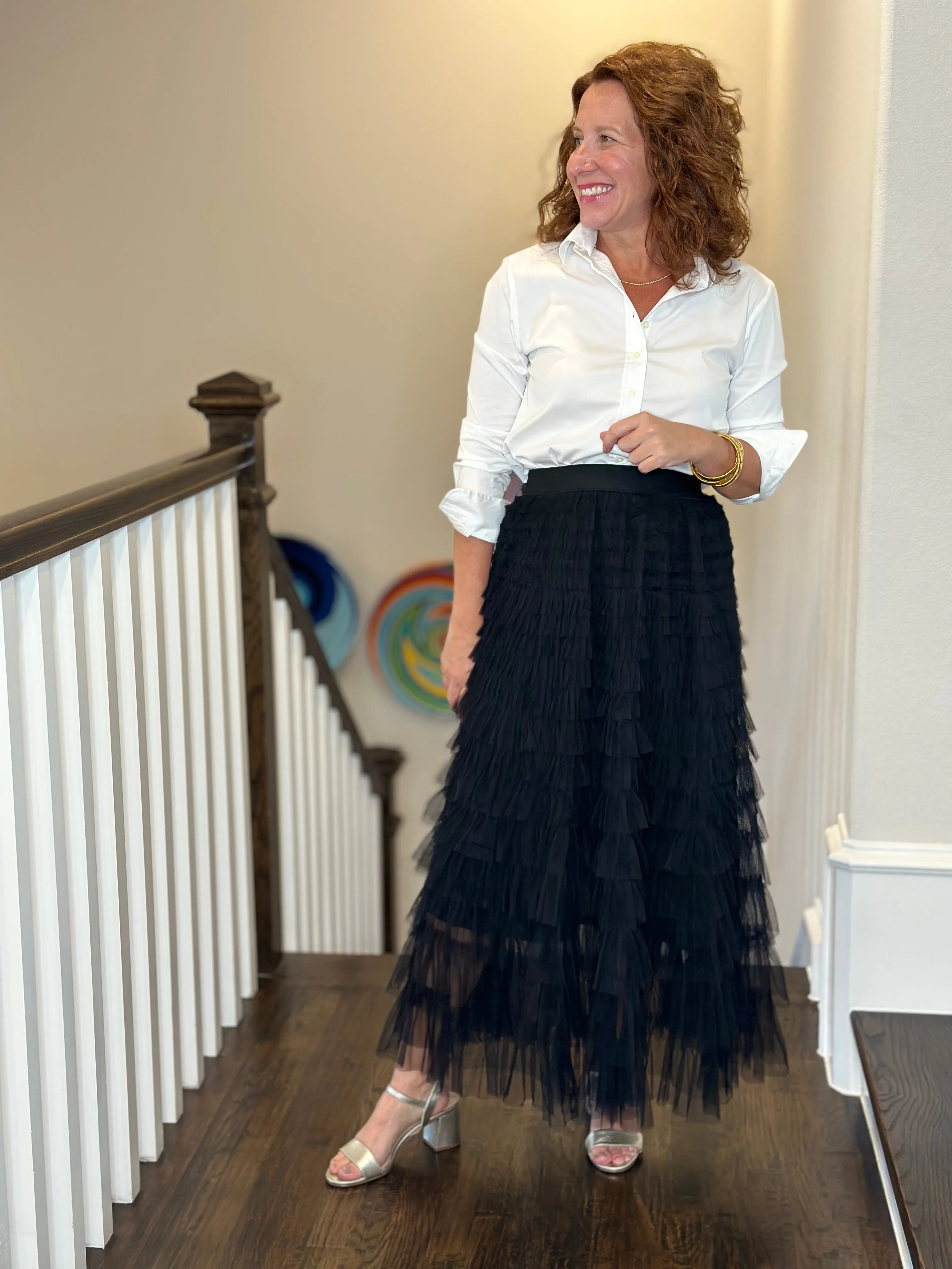 Tulle Tier Skirt in Black