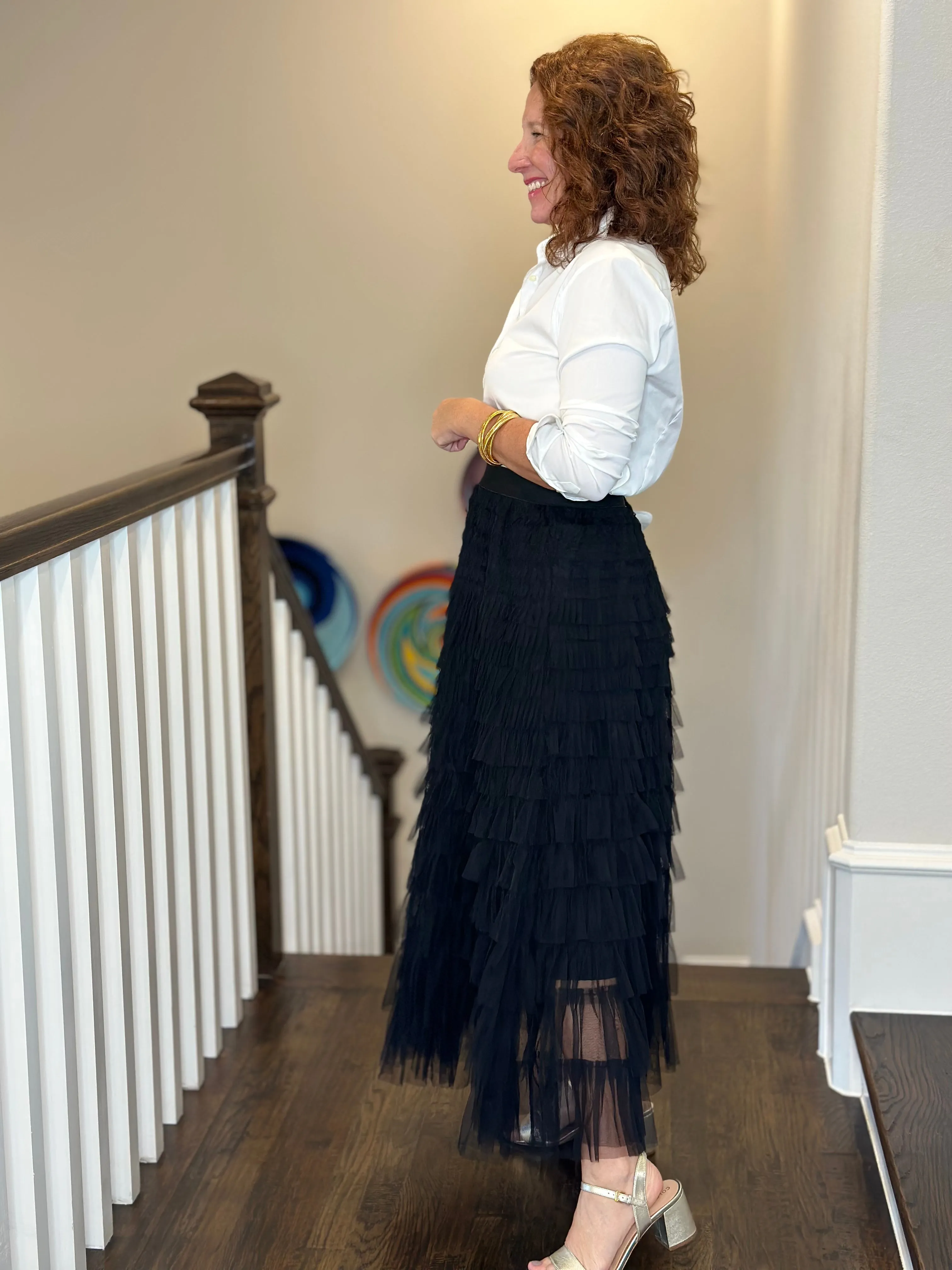 Tulle Tier Skirt in Black