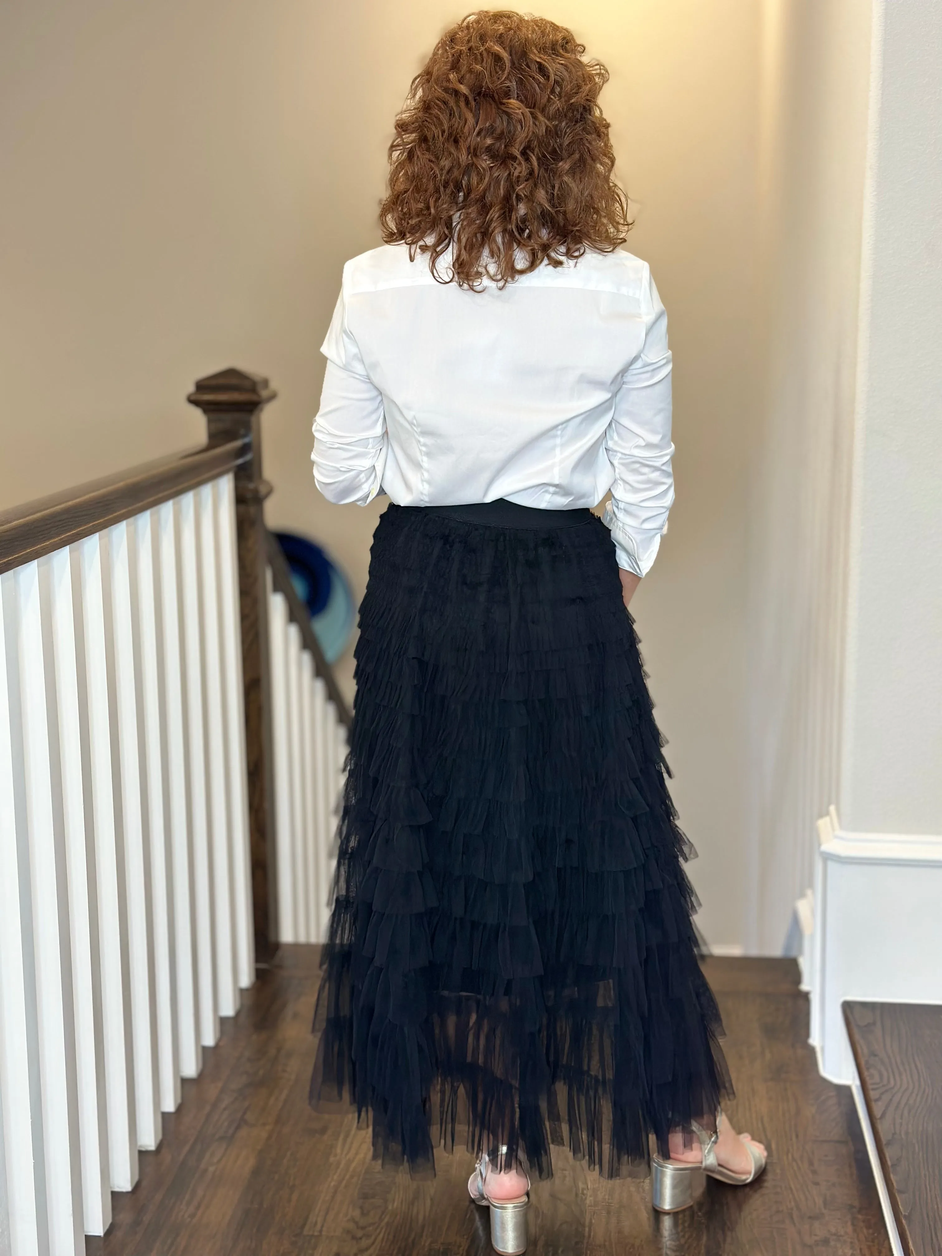 Tulle Tier Skirt in Black