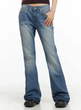 Washed Low Waist Bootcut Jeans CA412