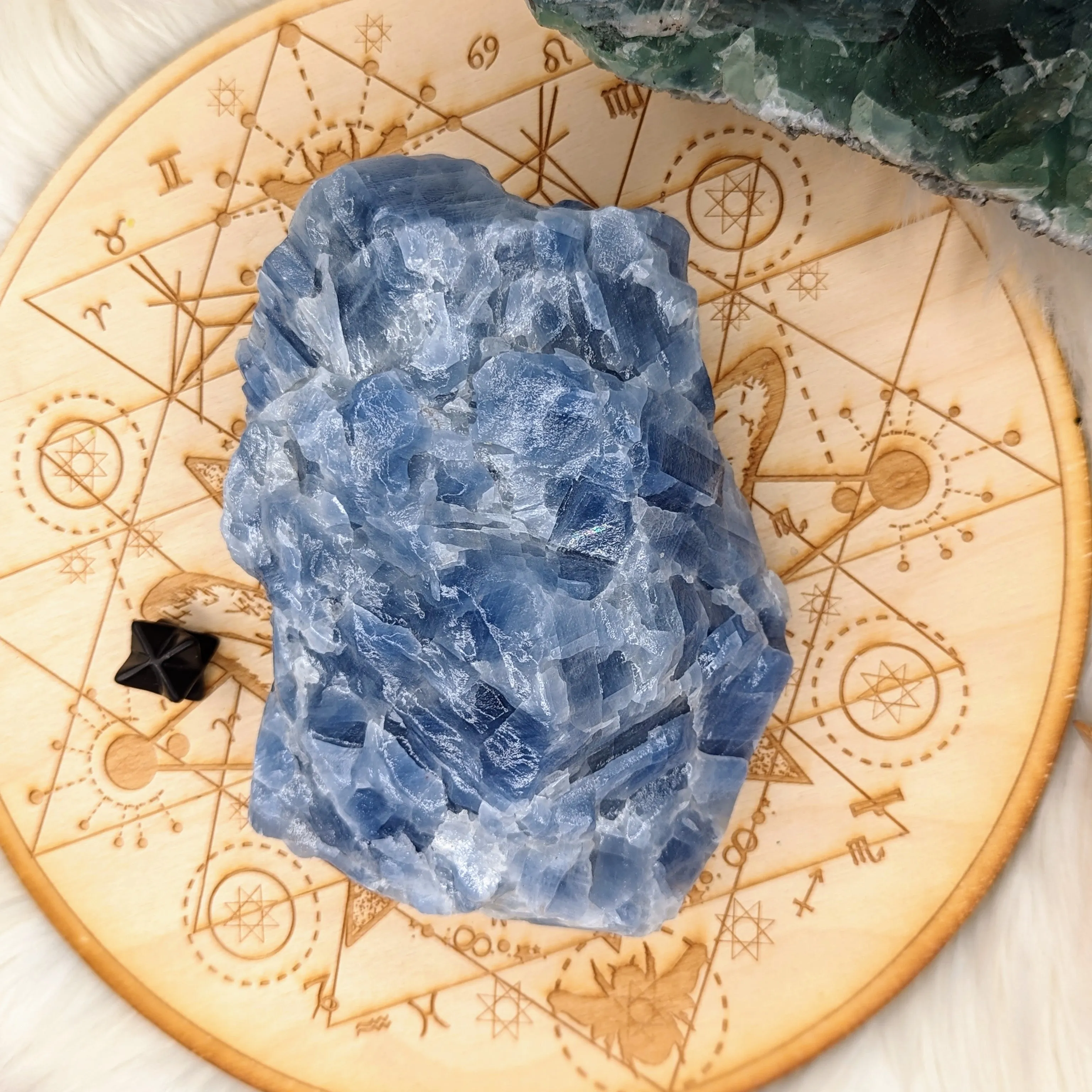 Watery Blue Calcite Large Free Form Specimen from Mexico~ Beautiful Acid Wash