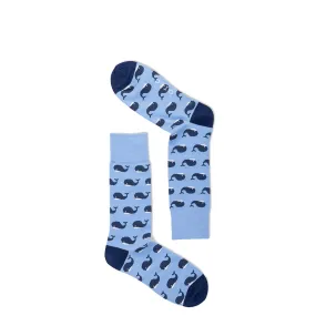 WHALES SOCKS - PALE BLUE