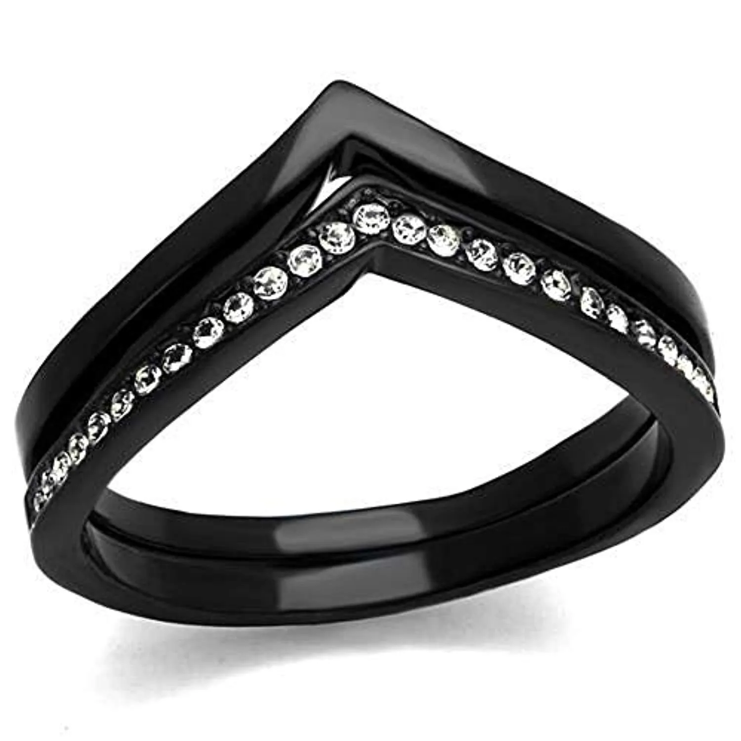 WildKlass Stainless Steel Ring IP Women Top Grade Crystal Clear