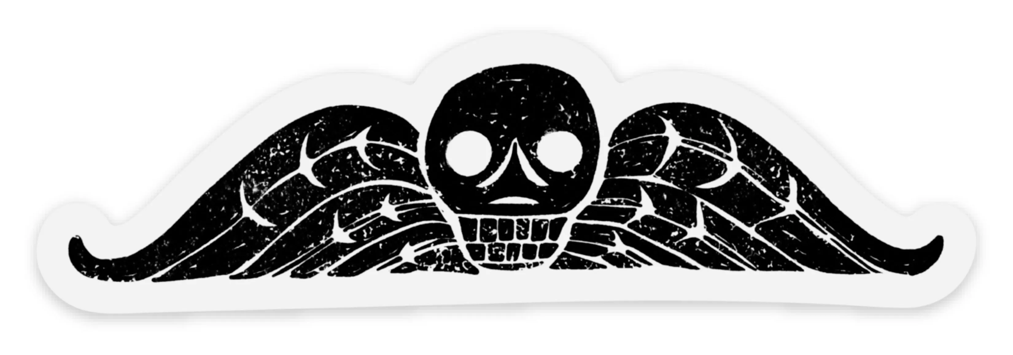 Winged Skull Clear Sticker