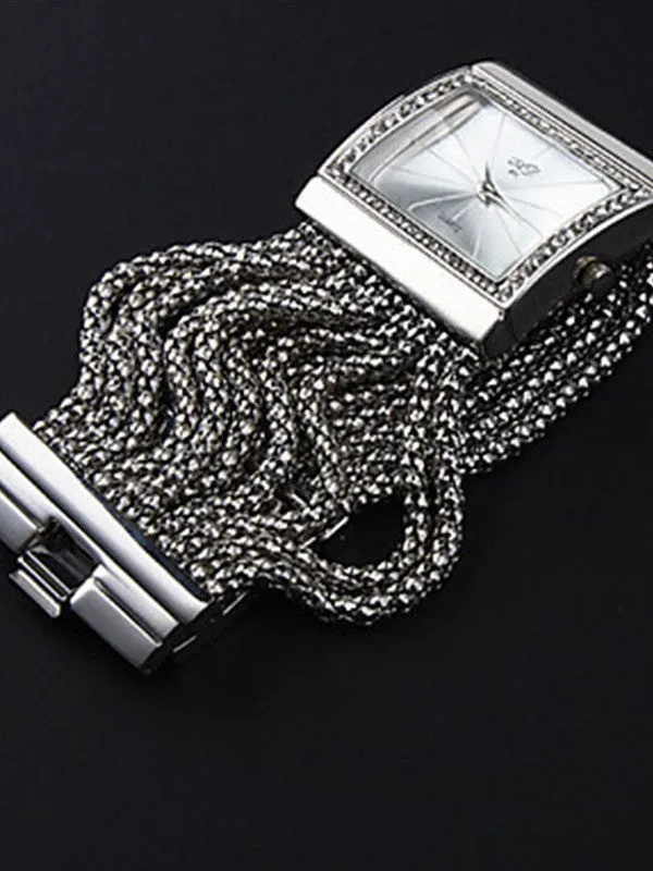 Women Crystal Square Watch