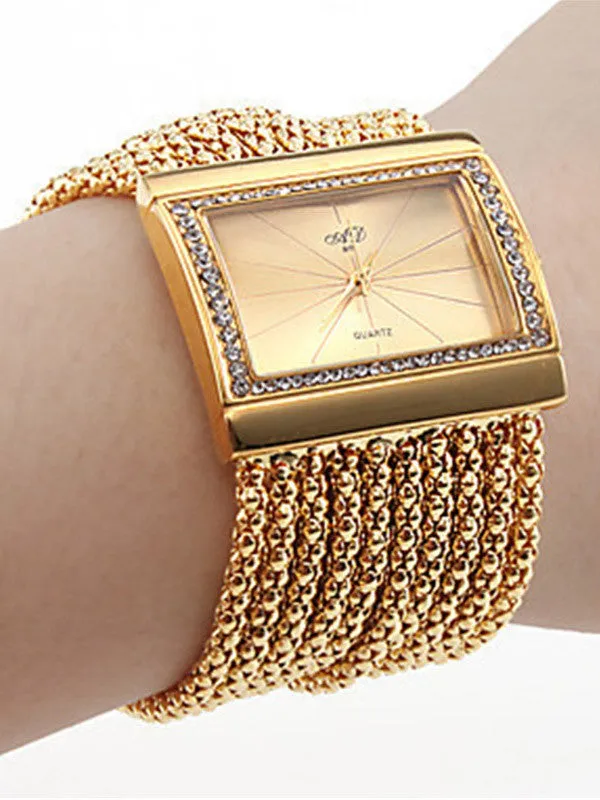 Women Crystal Square Watch