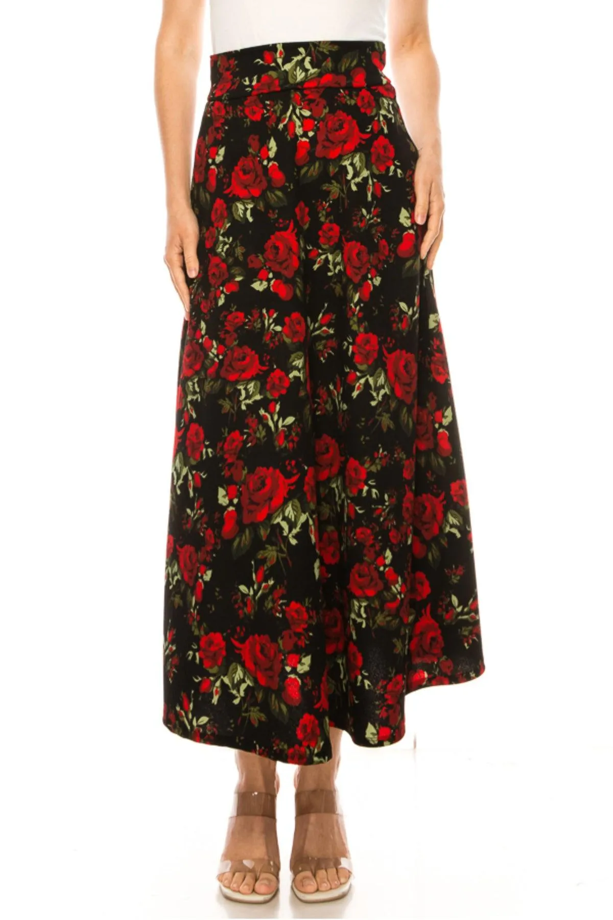 Women's Casual Floral Print A-Line Long Skirt