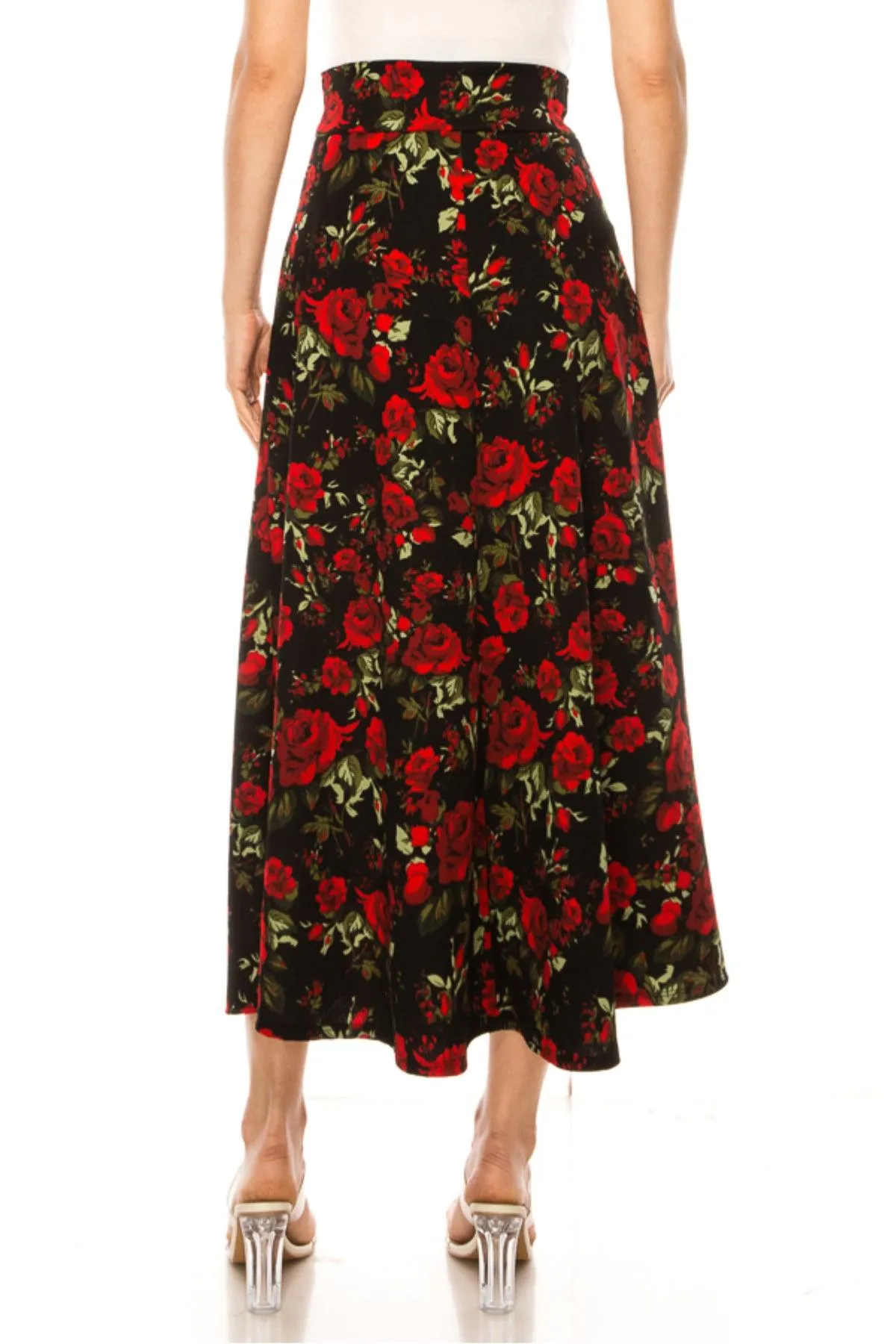 Women's Casual Floral Print A-Line Long Skirt