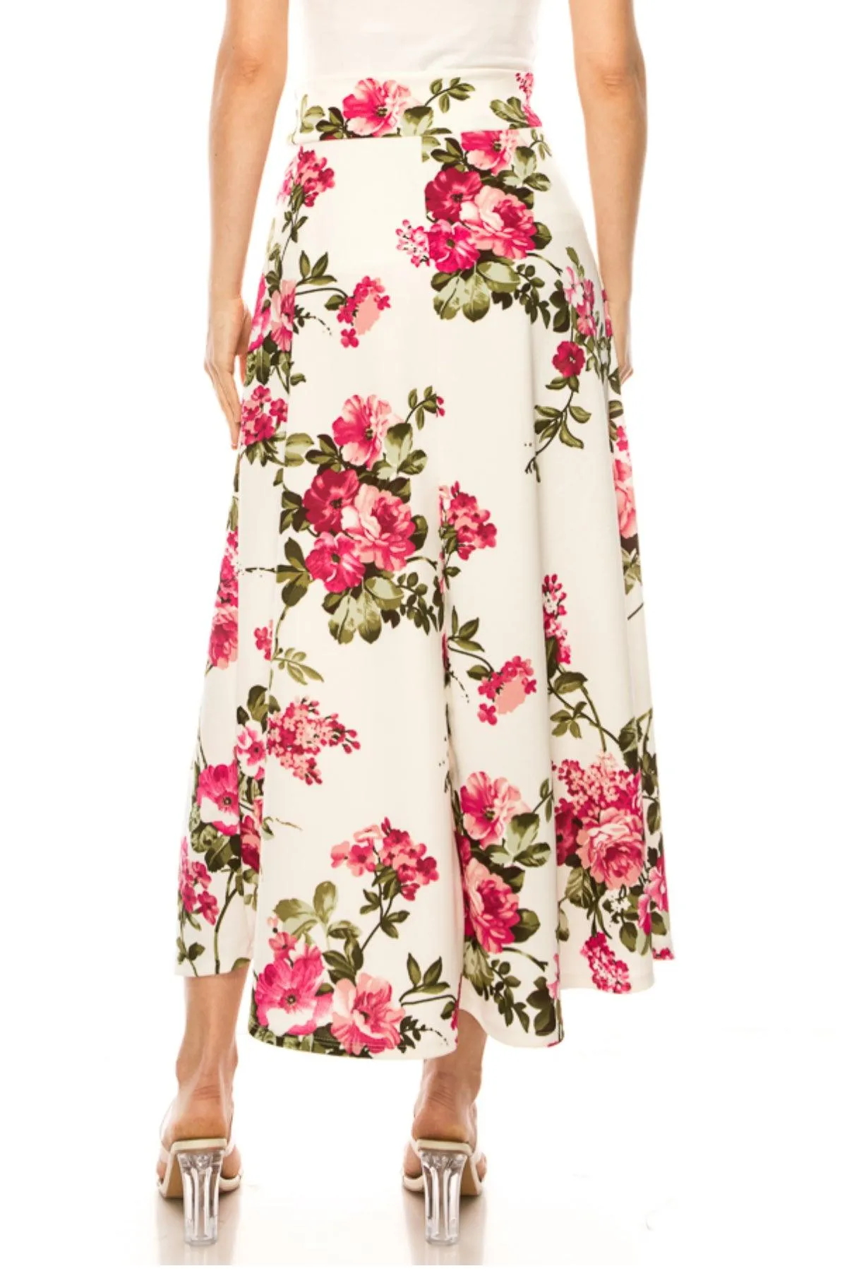 Women's Casual Floral Print A-Line Long Skirt