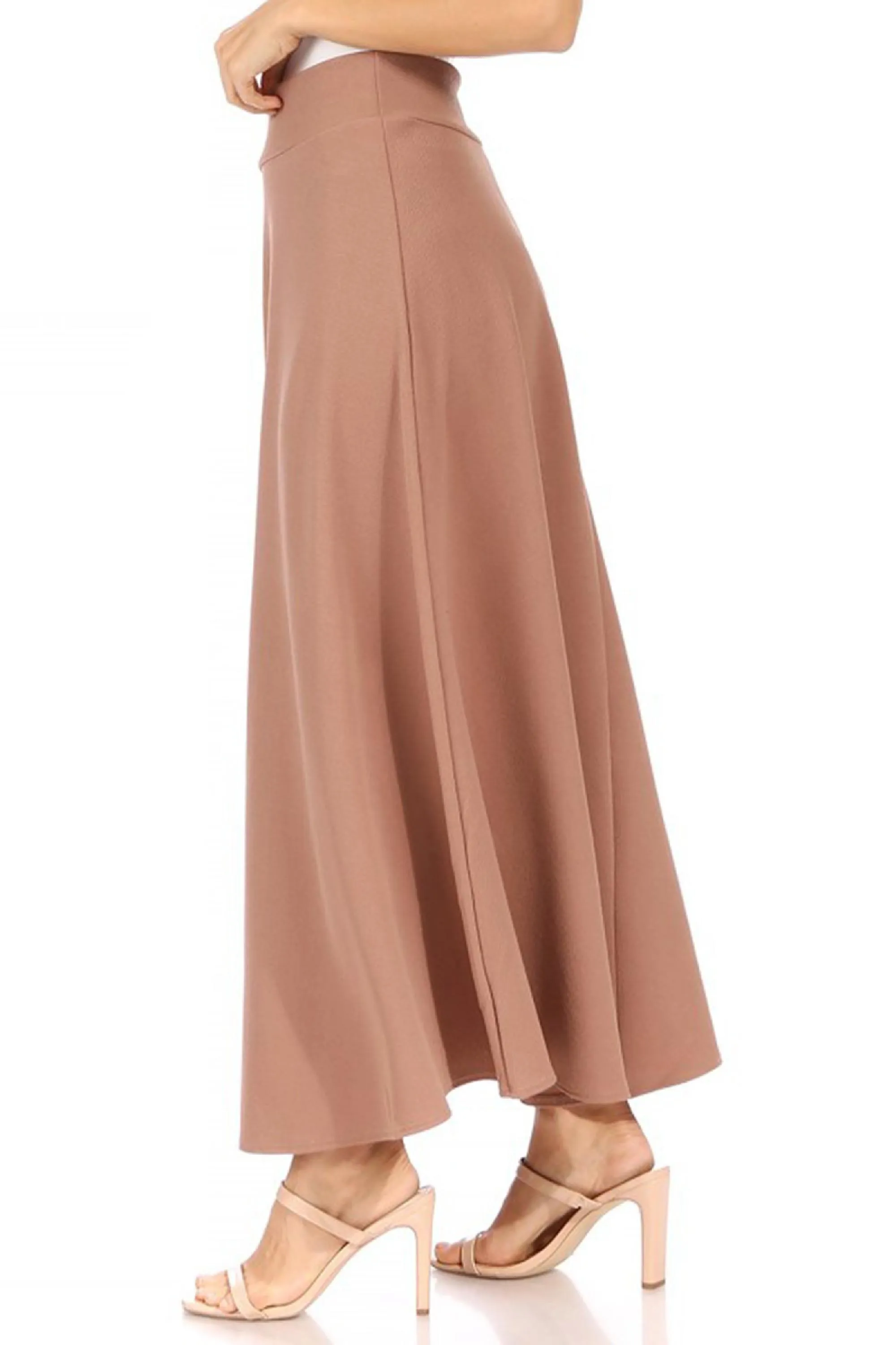 Women's Casual Solid Flare A-line Long Skirt