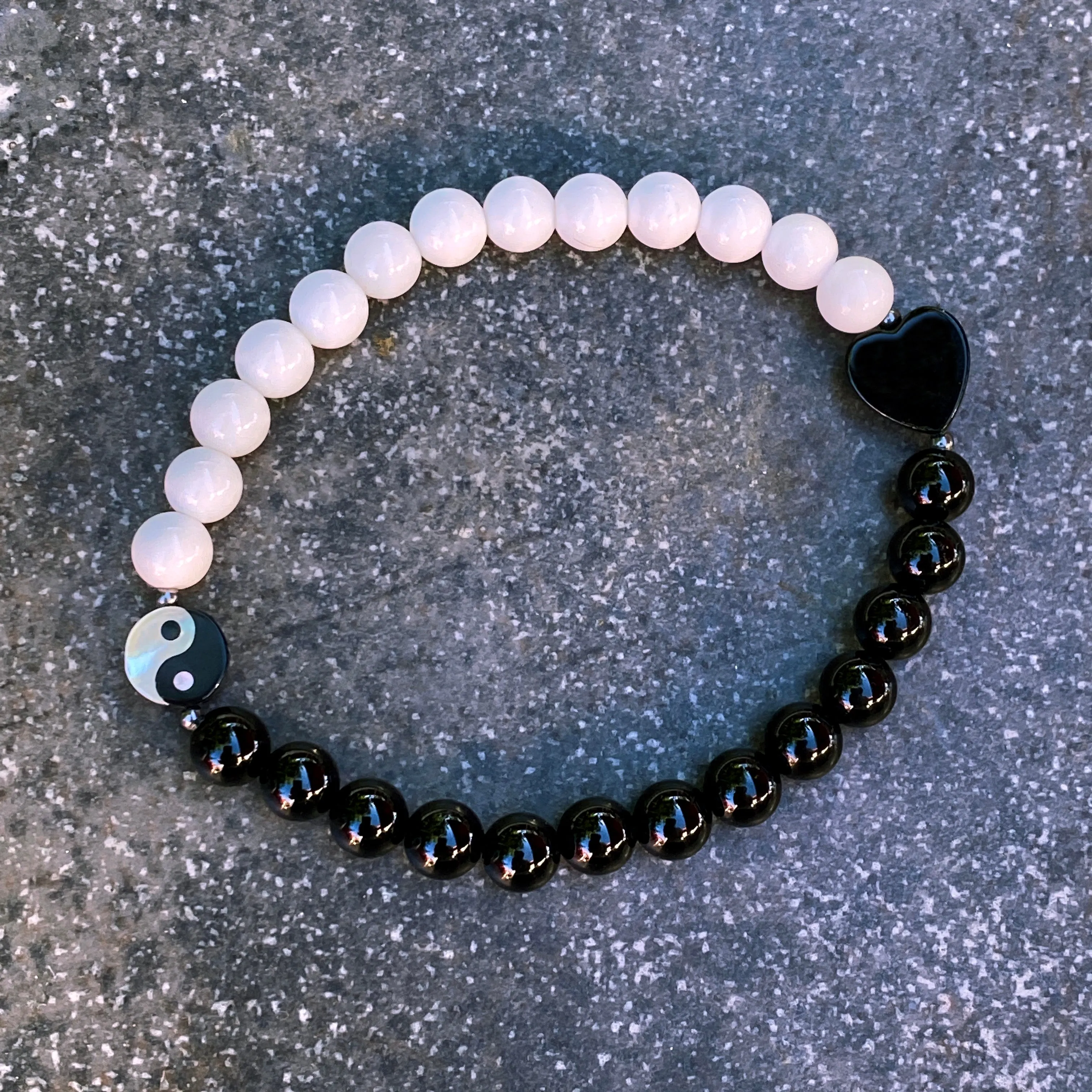 Yin Yang gemstone crystal bracelet