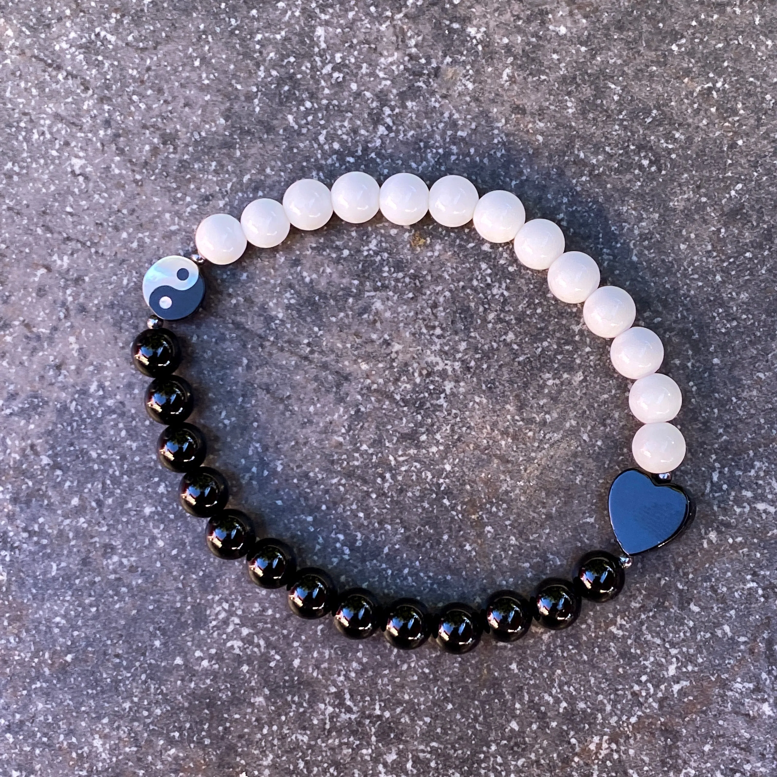 Yin Yang gemstone crystal bracelet